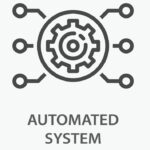 Automated system line icon. Vector illustration on white background.